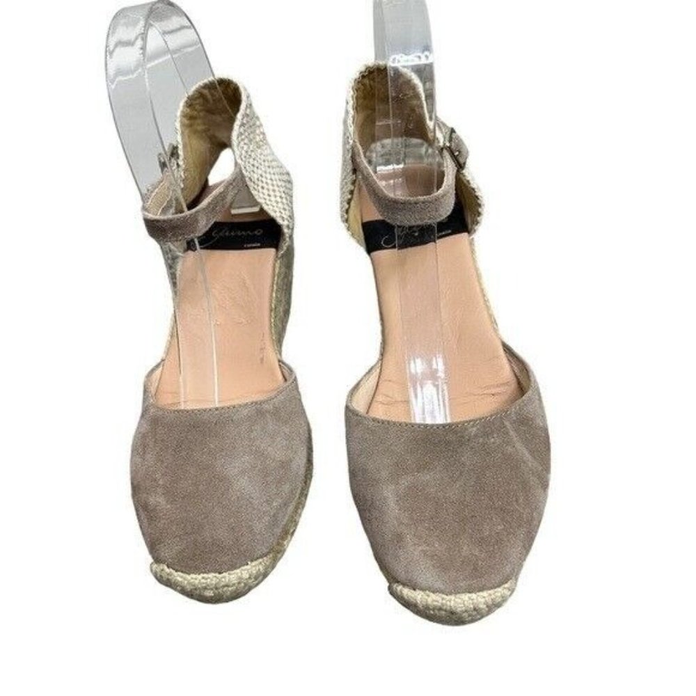 Anthropologie Giamo Obi Tan Suede Wedge Espadrilles Size 7 - Picture 4 of 8